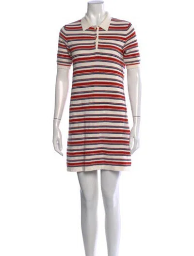 Pre-owned Arch4 Striped Mini Dress In Multicolor