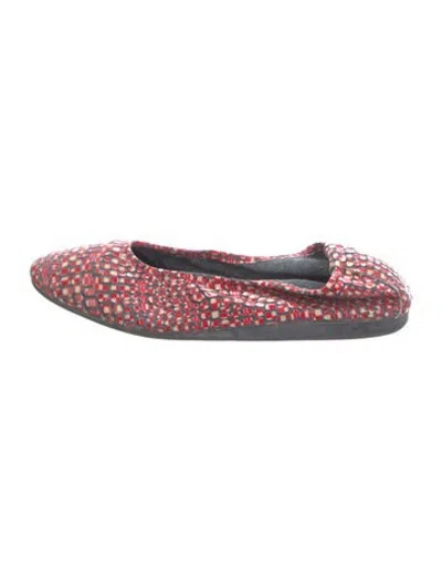 Pre-owned Arche Leather Patterned Ballet Flats In Red