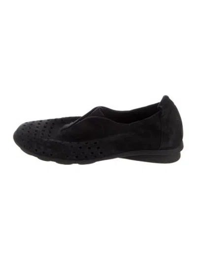Pre-owned Arche Suede Patterned Flats In Black