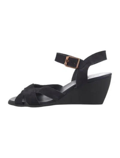 Pre-owned Arche Suede Sandals In Black