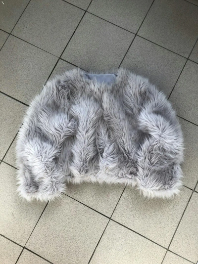 Pre-owned Archival Clothing X Beauty Beast Vintage Yohji Style Faux Fur Cropped Jacket In White