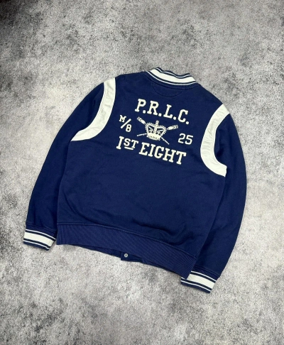 Pre-owned Archival Clothing X Polo Ralph Lauren Polo Ralph Laurent Jacket Prlc Back Logo Streetwear Vtg In Blue/white