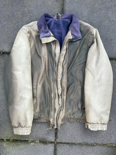 Pre-owned Archival Clothing X Vintage 90's Sun Faded Fleece Lined Bomber Jacket Military In Olive