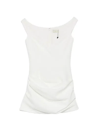 Arcina Ori Avery Draped Mini Dress In White