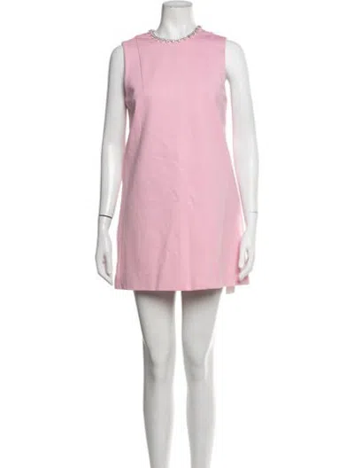 Pre-owned Area Crew Neck Mini Dress In Pink
