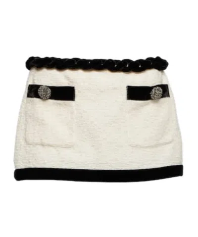 Area Embellished Boucle Miniskirt In Multi