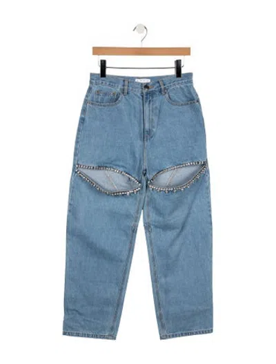 Pre-owned Area High-rise Straight Leg Jeans In Blue