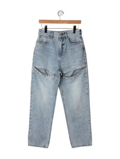 Pre-owned Area High-rise Straight Leg Jeans W/ Tags In Blue