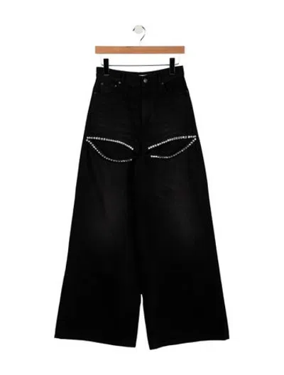 Pre-owned Area High-rise Wide Leg Jeans In Black