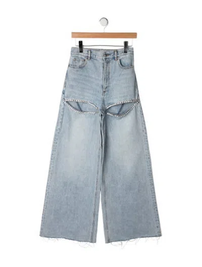 Pre-owned Area High-rise Wide Leg Jeans In Blue