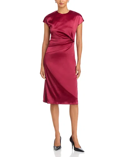 Area Stars Draped Satin Dress In Burgundy