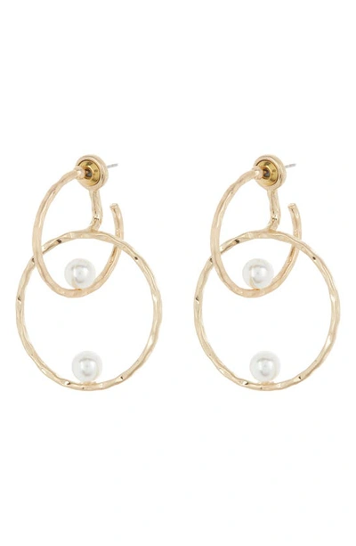 Area Stars Pearl Circle Drop Earrings In Multi