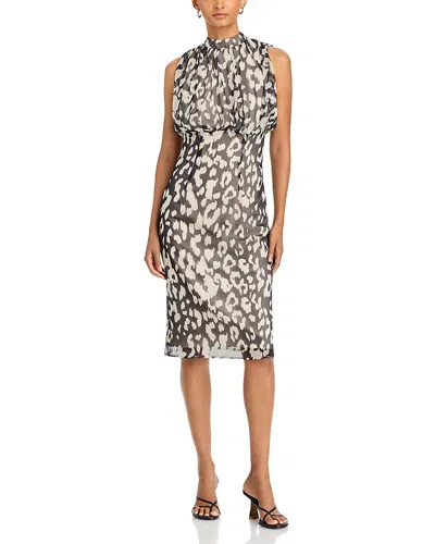 Area Stars Sleeveless Cheetah Dress In Gray
