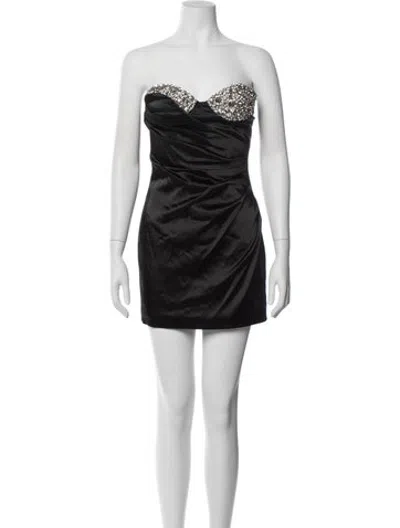 Pre-owned Area Strapless Mini Dress In Black