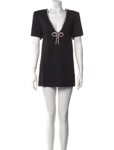 Pre-owned Area V-neck Mini Dress In Black