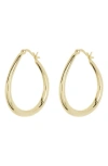 Argento Vivo Sterling Silver Abstract Tube Hoop Earrings In Gold