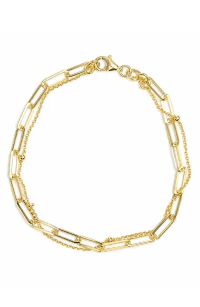 Argento Vivo Sterling Silver Ariella Double Row Paperclip Chain Bracelet In Gray
