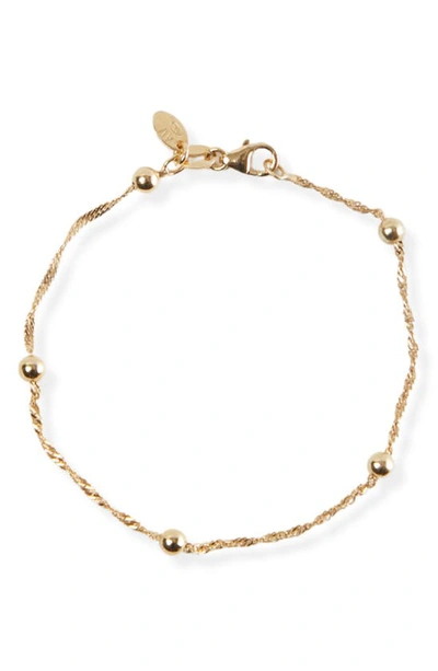Argento Vivo Ball Station Singapore Chain Bracelet In Gold