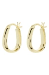 Argento Vivo Sterling Silver Bold Triangle Hoop Earrings In Gold