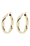 Argento Vivo Sterling Silver Medium Bold Hoop Earrings In Gold