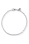 Argento Vivo Sterling Silver Paper Clip Chain Bracelet In White