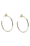 Argento Vivo Sterling Silver Semiprecious Stone Hoop Earrings In Gold