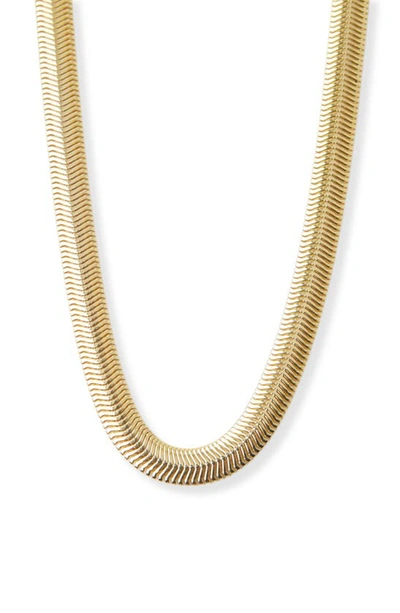 Argento Vivo Sterling Silver Snake Chain Collar Necklace In Gold