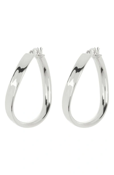 Argento Vivo Sterling Silver Twist Hoop Earrings In Silver