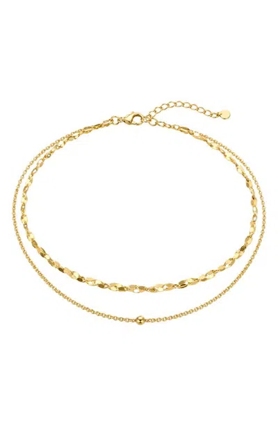 Argento Vivo Sterling Silver Verona Double Layer Bracelet In Gold