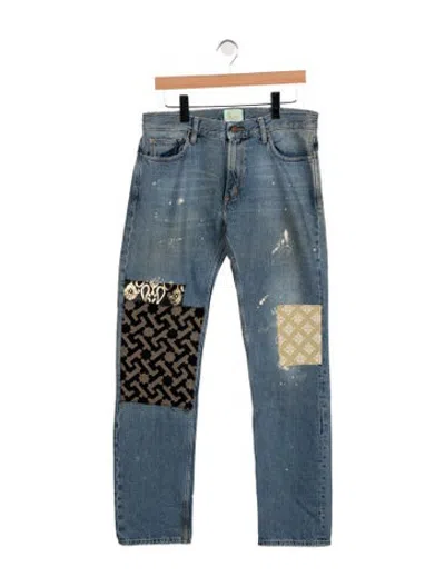 Pre-owned Aries Mid-rise Straight Leg Jeans In Blue