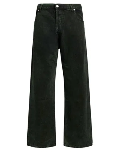 Aries Woman Jeans Dark Green Size 32 Cotton In Black
