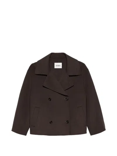 Arma Manila Double-breasted Jacket In Brown