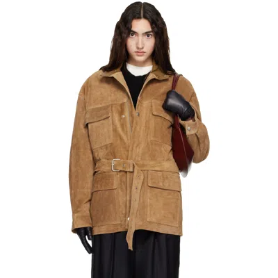 Arma Tan Doran Suede Jacket In Brown