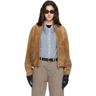 Arma Tan Maddox Gritty Suede Jacket In Brown