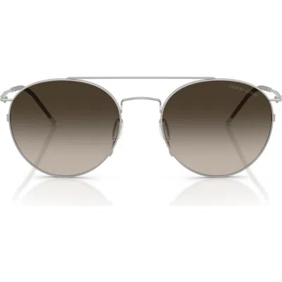 Armani Collezioni Armani 53mm Round Sunglasses In Metallic