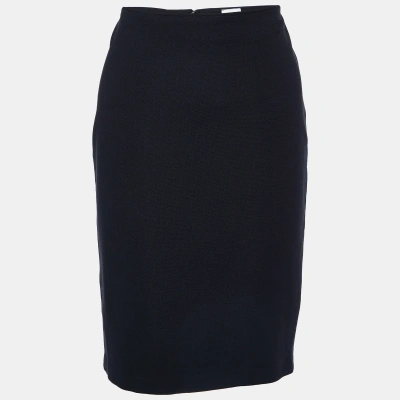Pre-owned Armani Collezioni Black Knit Pencil Skirt M