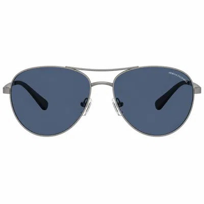 Armani Exchange Ax 2061s 600380 59mm Unisex Pilot Sunglasses In Gray