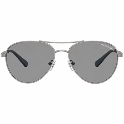 Armani Exchange Ax 2061s 602087 59mm Unisex Pilot Sunglasses In Silver