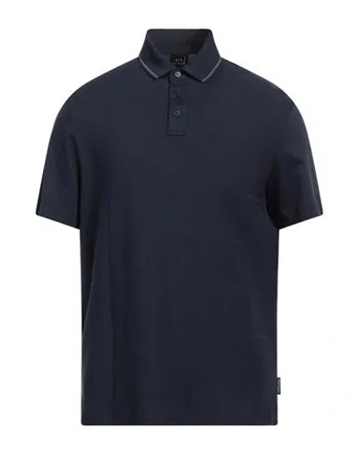 Armani Exchange Man Polo Shirt Navy Blue Size L Cotton