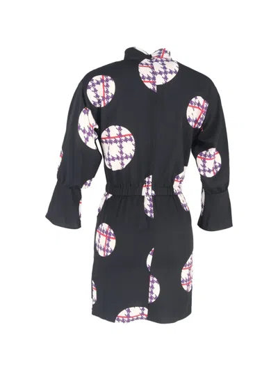 Pre-owned Armani Exchange Patterned Mini Dress In Black