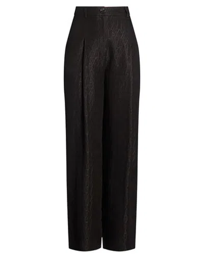 Armani Exchange Woman Pants Black Size 4 Cotton, Polyester In Animal Print