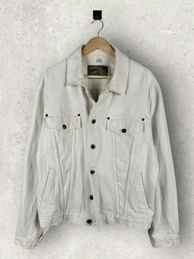 Pre-owned Armani X Denim Jacket Vintage 90's Armani Jeans Denim Jacket In White