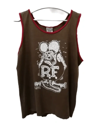 Pre-owned Art X Vintage Rat Fink Tank Top In Brown