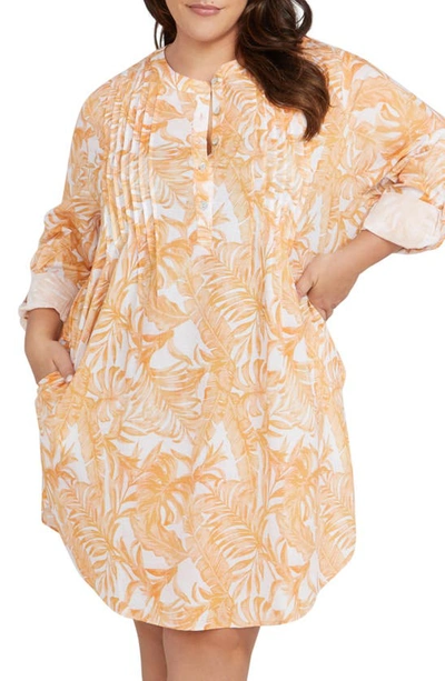 Artesands Gershwin Cotton Cover-up Tunic In Coral