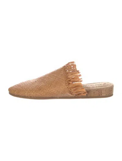 Pre-owned Artesano Straw Mules In Brown