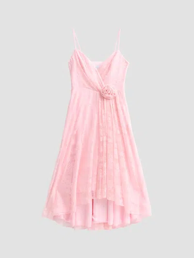 As It May Women's Elowyn Chantilly Lace 3d Midi Dress In Pink
