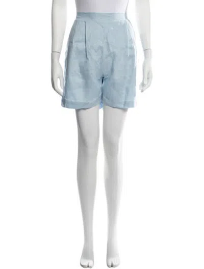 Pre-owned Asceno Linen Mini Shorts W/ Tags In Blue