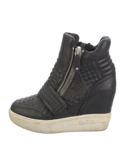 Pre-owned Ash Leather Patterned Pumps In Black
