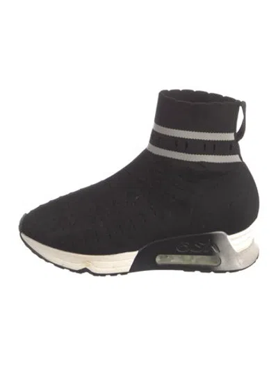 Pre-owned Ash Striped Sock Sneakers In Black