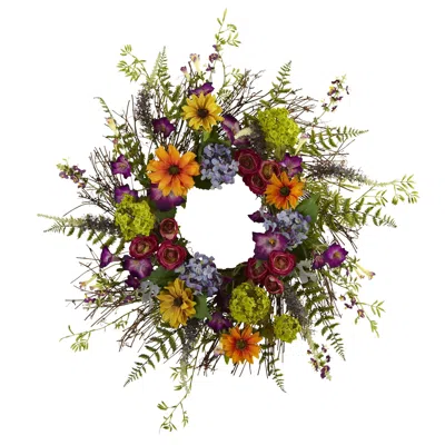 Ashley 24" Spring Garden Wreath With Twig Base In Multi